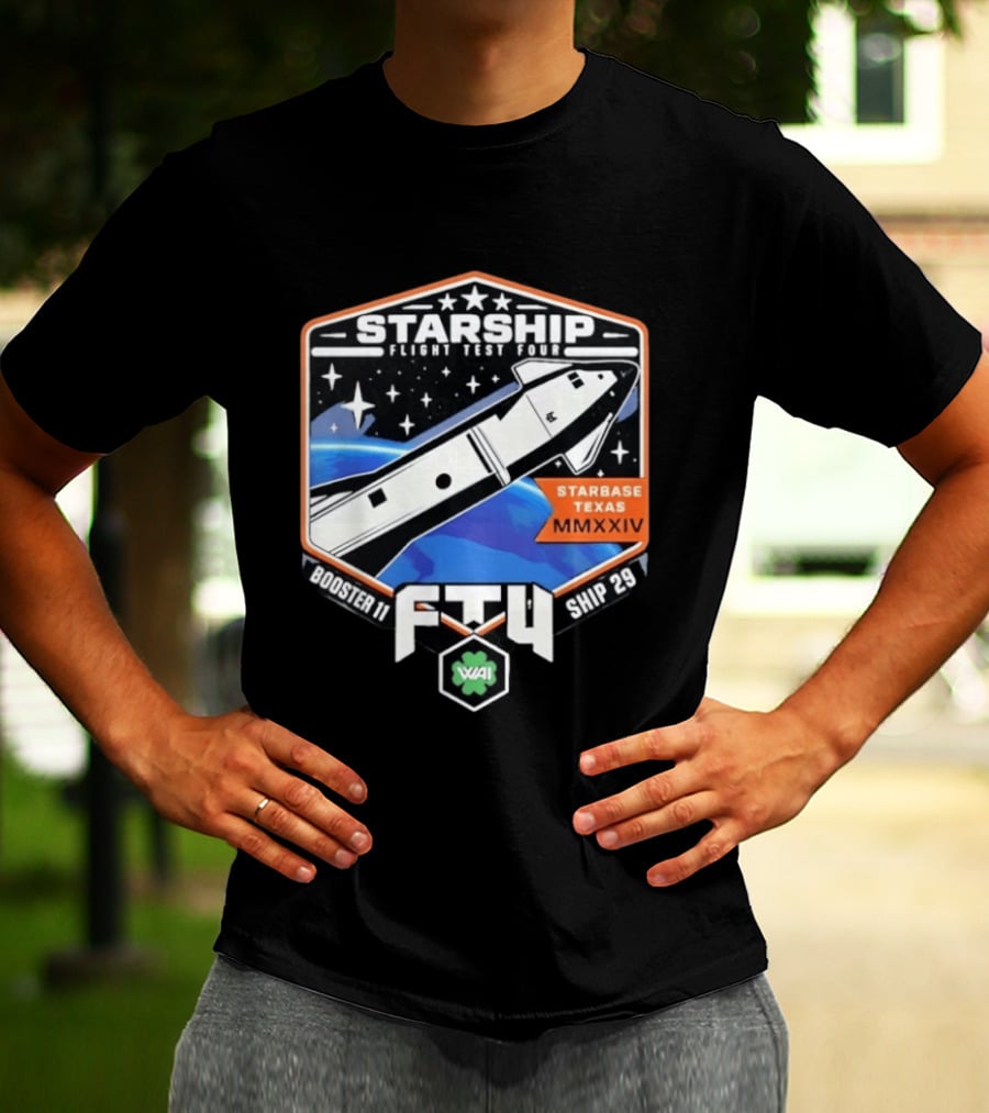 Starship Flight Test Four Starbase Texas MMXXIV Booster 11 Ship 29 F4T WAI T-Shirt