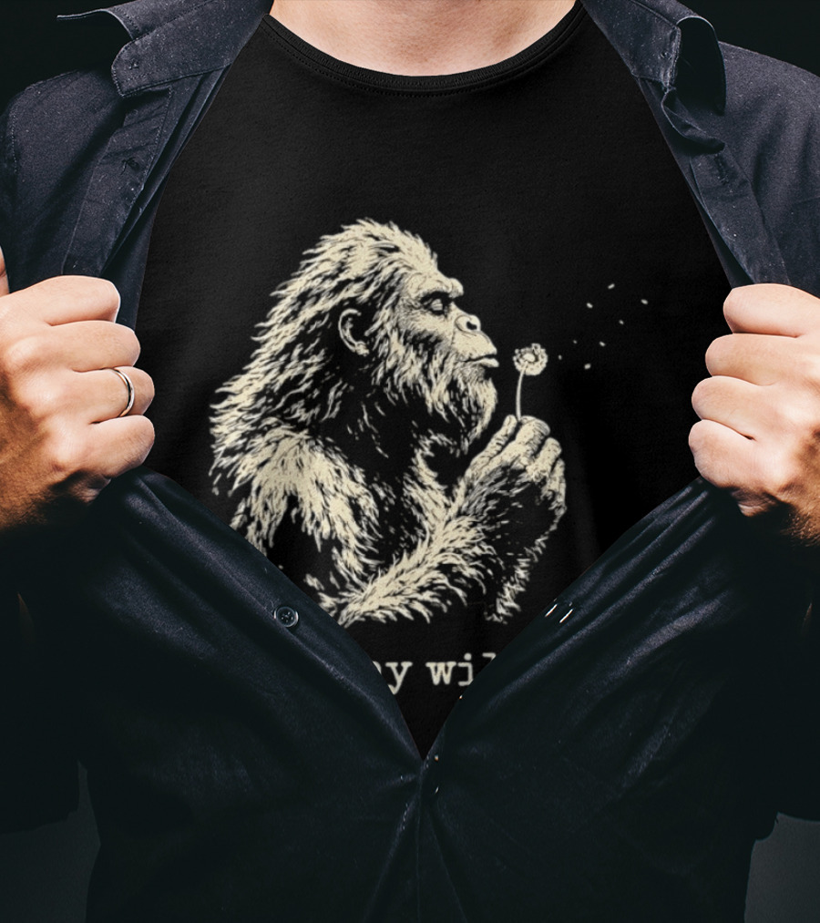 Stay Wild Bigfoot Blowing Dandelion Seeds T-Shirt
