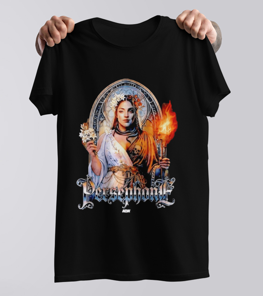 La Diosa Persephone Mythology AEW Wrestling Flame And Flowers T-Shirt
