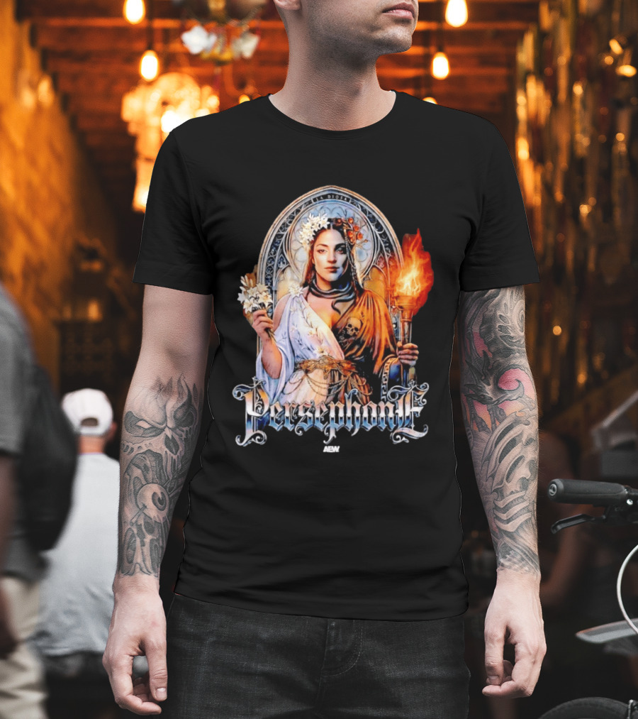 La Diosa Persephone Mythology AEW Wrestling Flame And Flowers T-Shirt