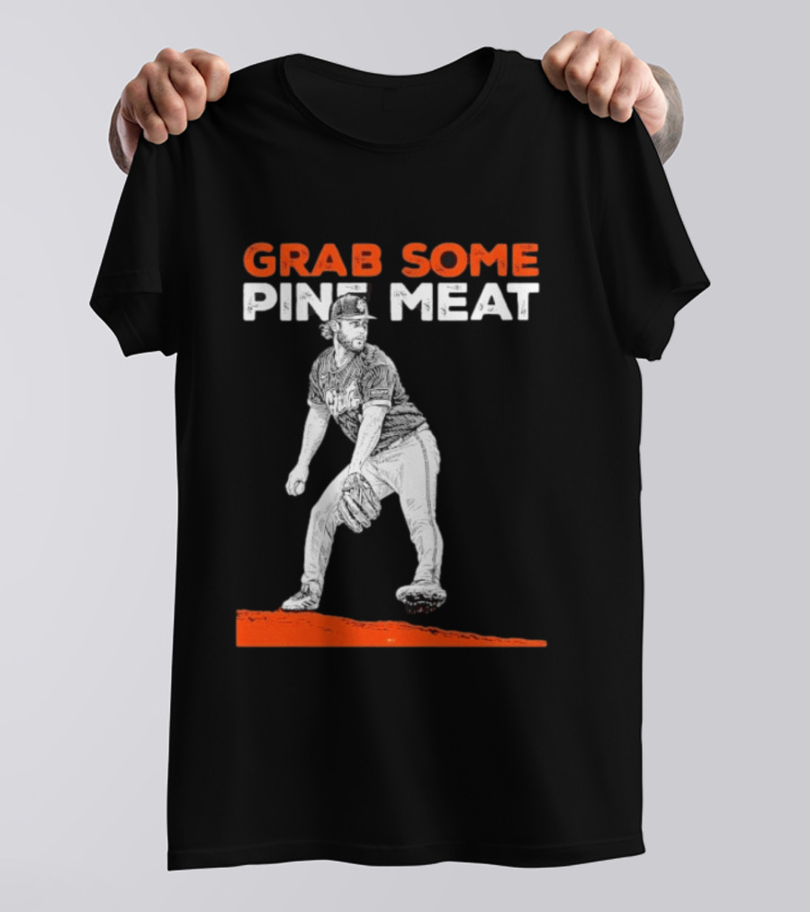 Grab Some Pine Meat SF Giants Mike Krukow Pitching T-Shirt