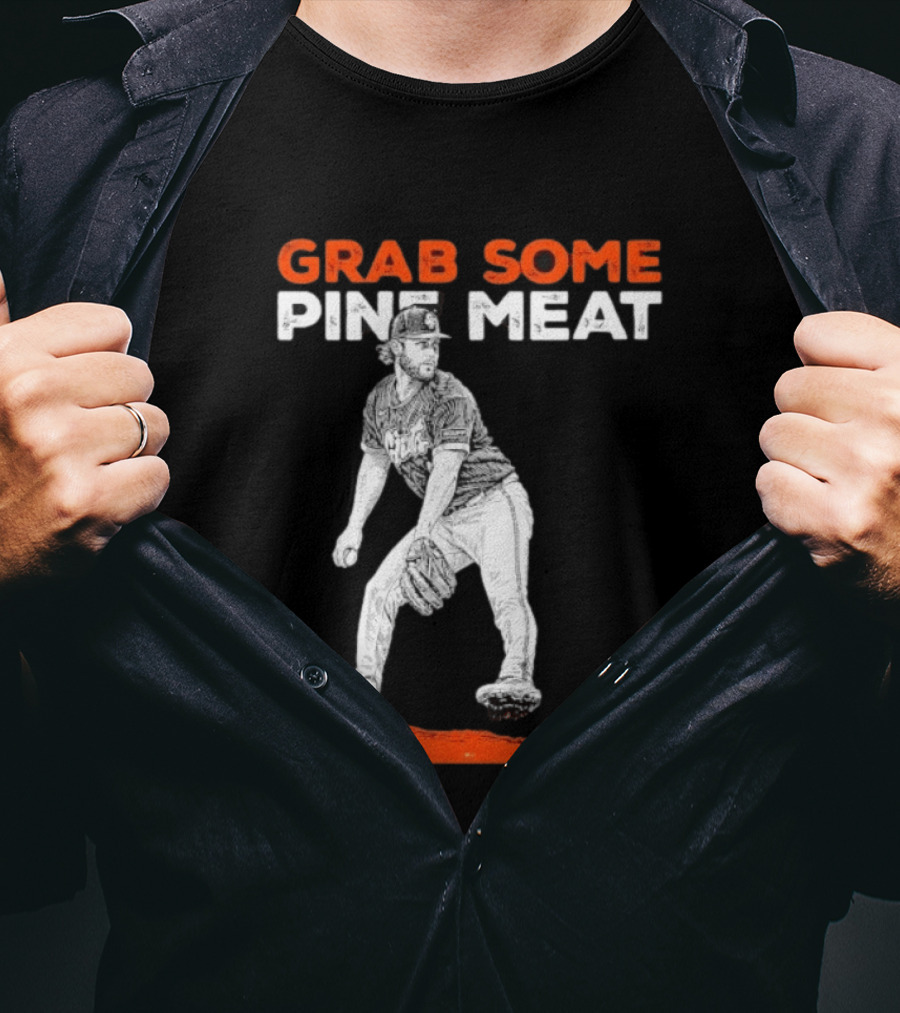 Grab Some Pine Meat SF Giants Mike Krukow Pitching T-Shirt