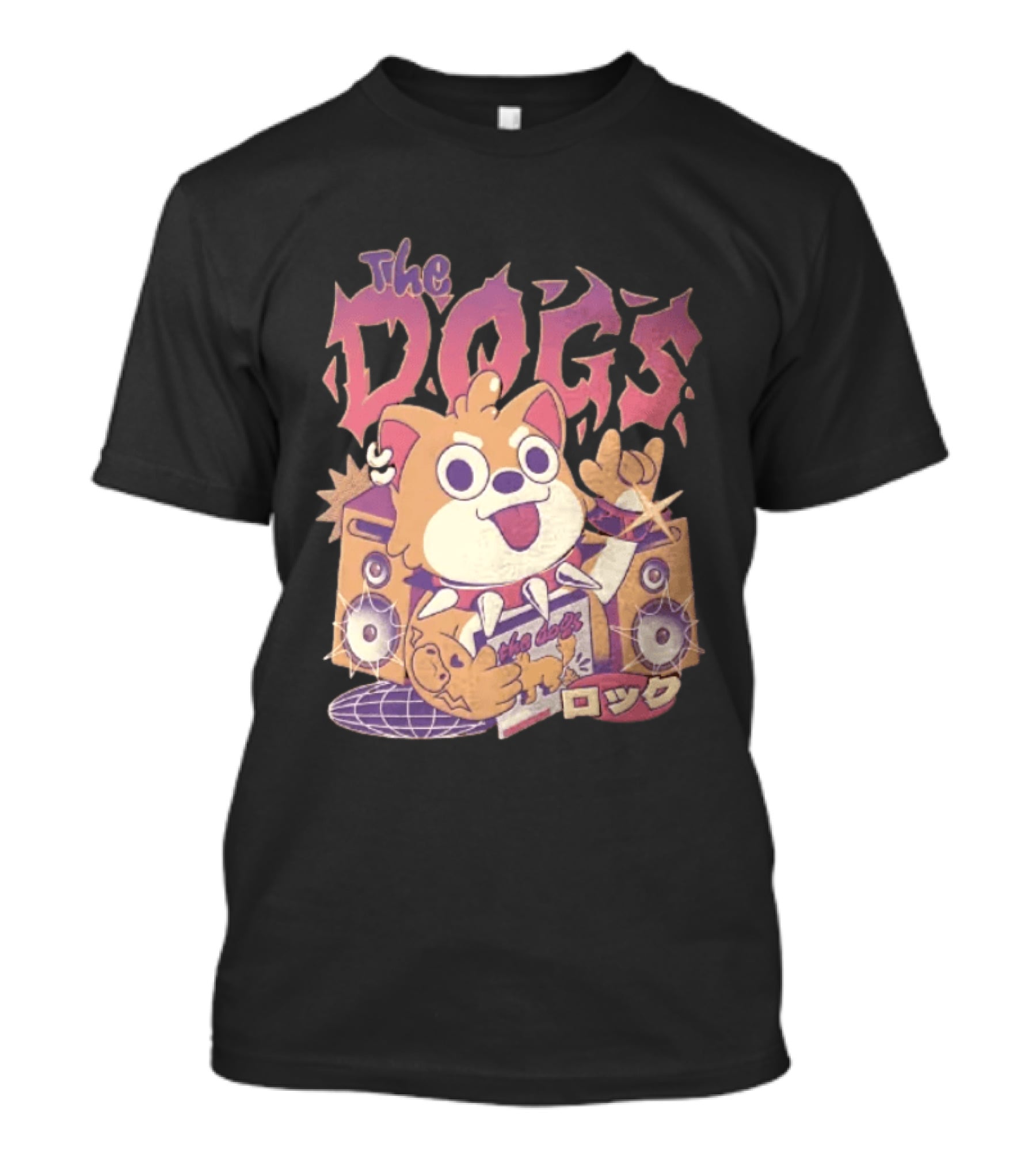 The Dogs Rock Shiba Inu Puppy Punk Rock Music Band With Speakers T-Shirt
