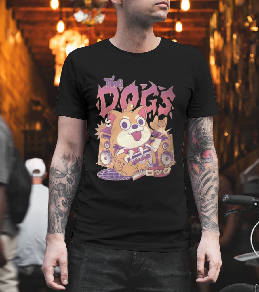 The Dogs Rock Shiba Inu Puppy Punk Rock Music Band With Speakers T-Shirt
