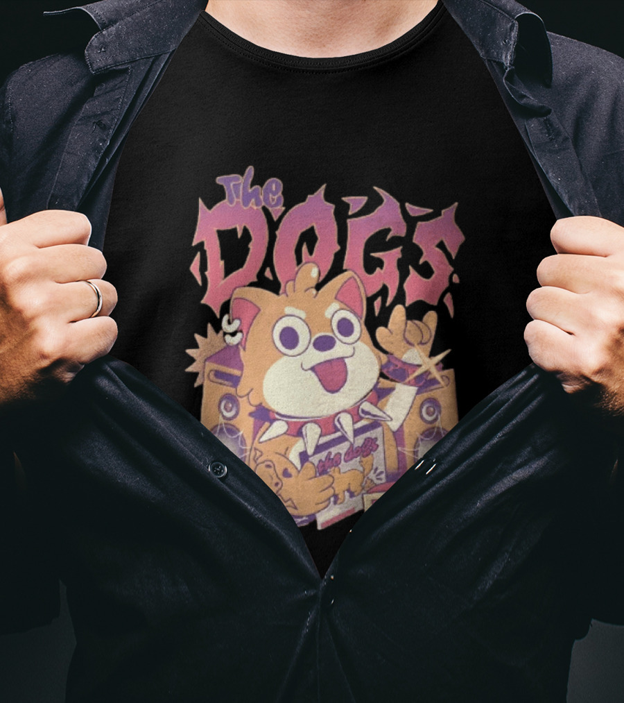 The Dogs Rock Shiba Inu Puppy Punk Rock Music Band With Speakers T-Shirt