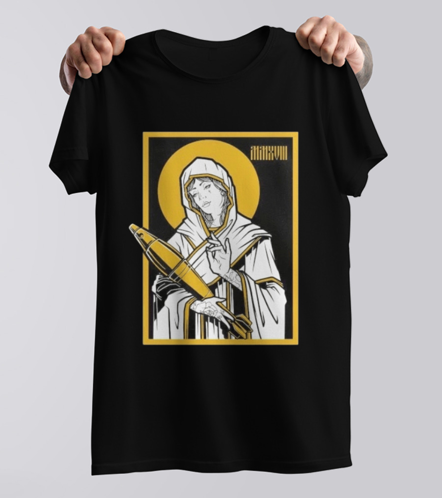 Mortar Mary MMXVIII Religious Iconography Halo And Missile T-Shirt