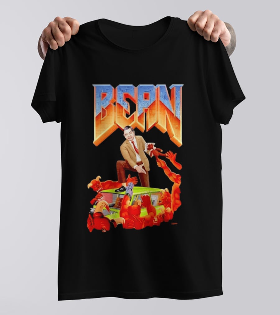 Mr Bean Doom Crossover With Rowan Atkinson Video Game T-Shirt