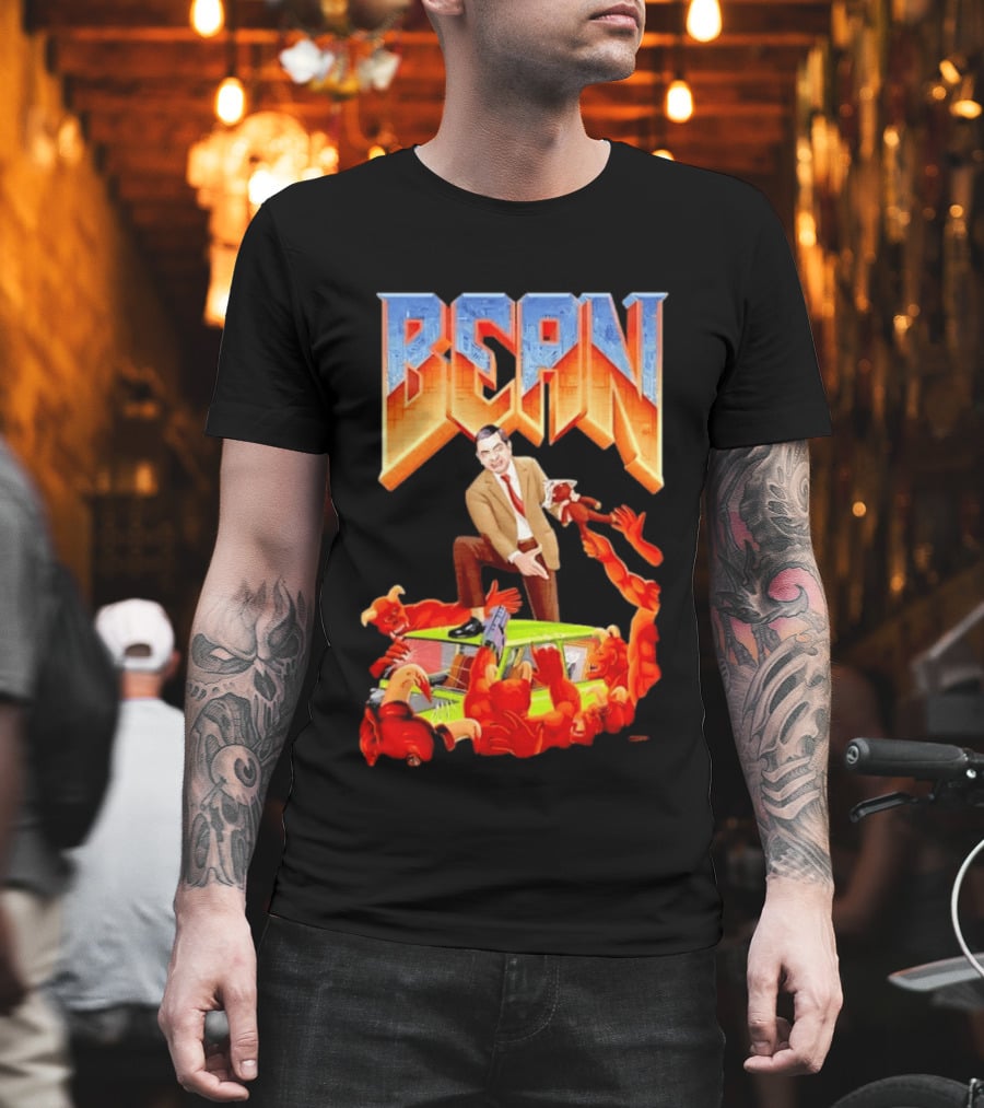 Mr Bean Doom Crossover With Rowan Atkinson Video Game T-Shirt