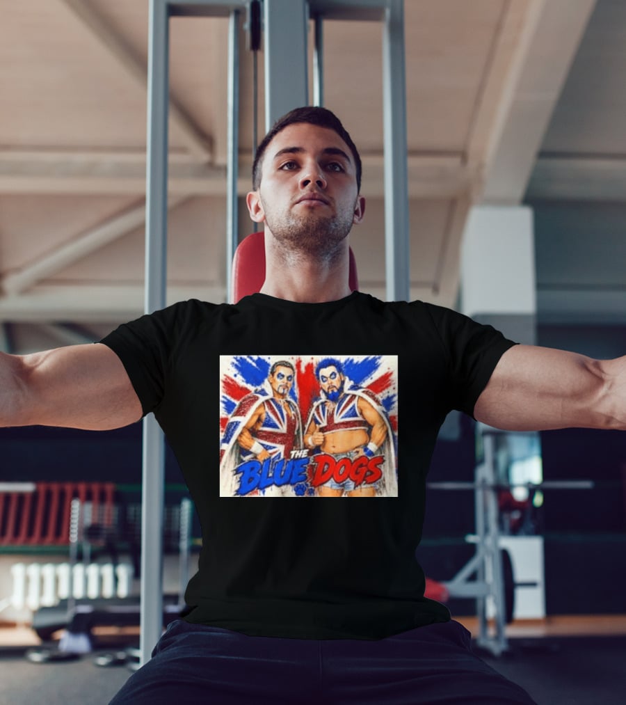Dynamite Kid The Blue Dogs British Wrestling Union Jack Explosion T-Shirt