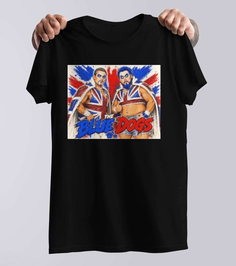 Dynamite Kid The Blue Dogs British Wrestling Union Jack Explosion T-Shirt
