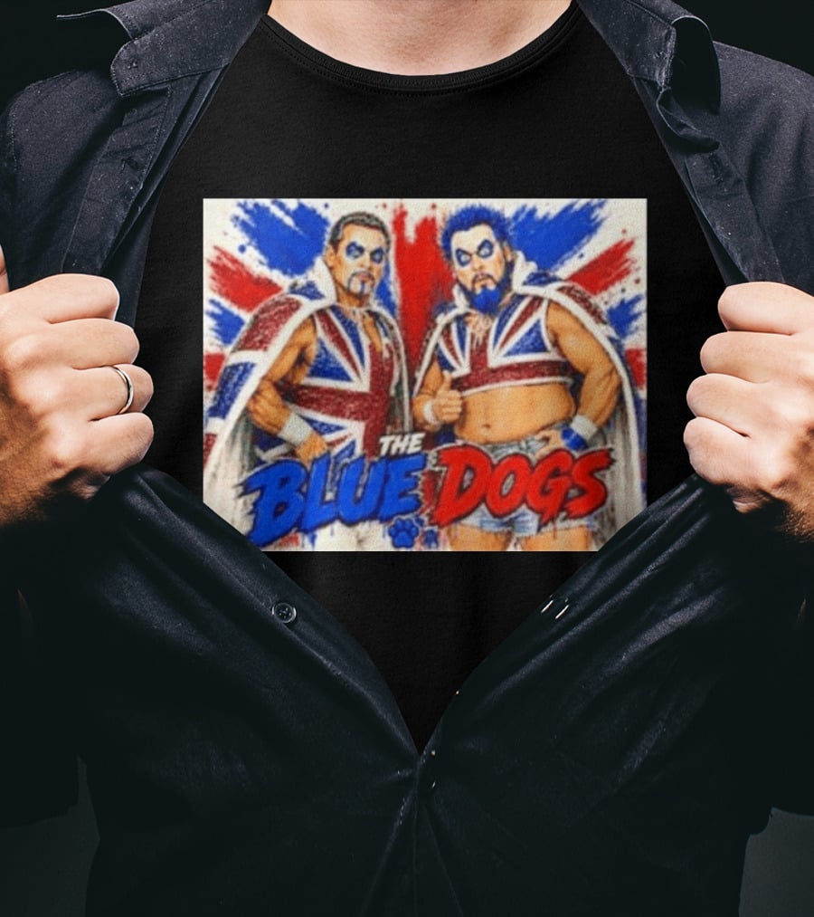 Dynamite Kid The Blue Dogs British Wrestling Union Jack Explosion T-Shirt