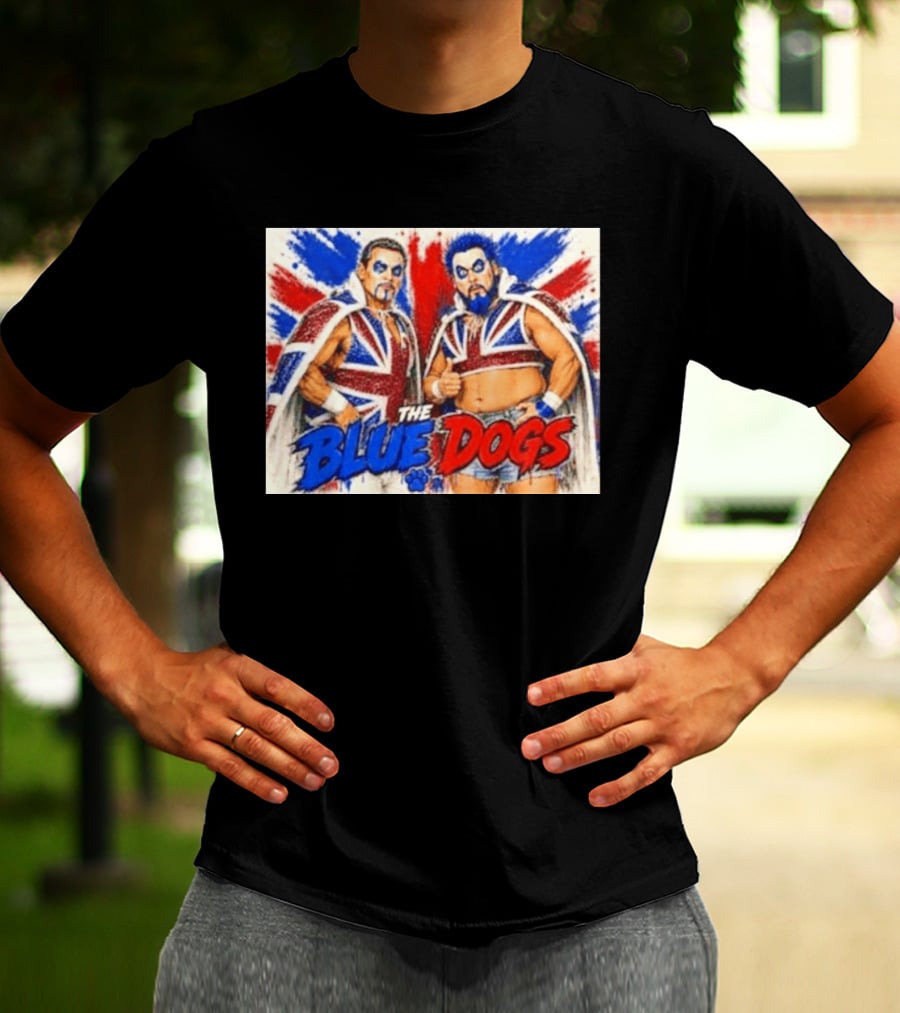 Dynamite Kid The Blue Dogs British Wrestling Union Jack Explosion T-Shirt