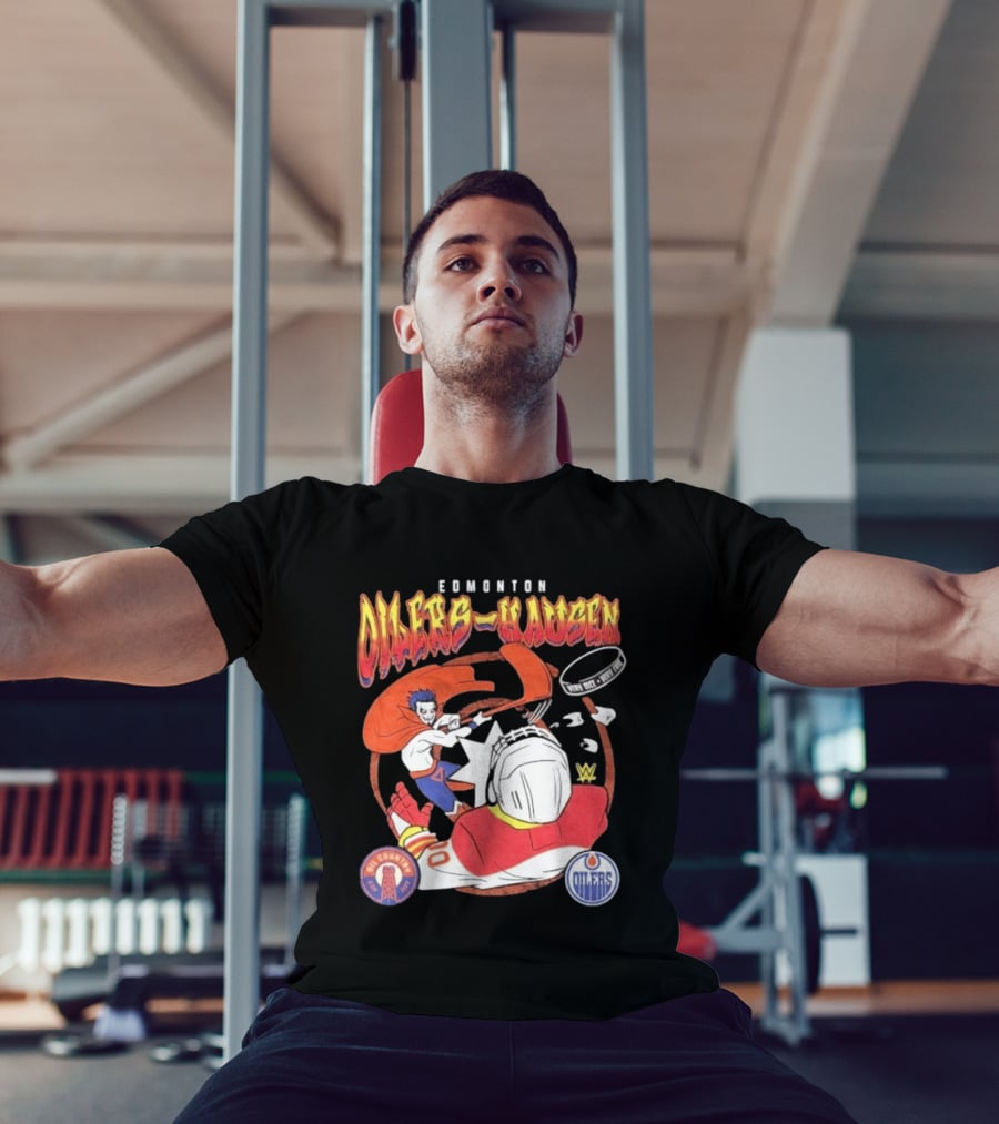 Edmonton Oilers Hausen Very Nice Very Evil WWE Summer Tour T-Shirt