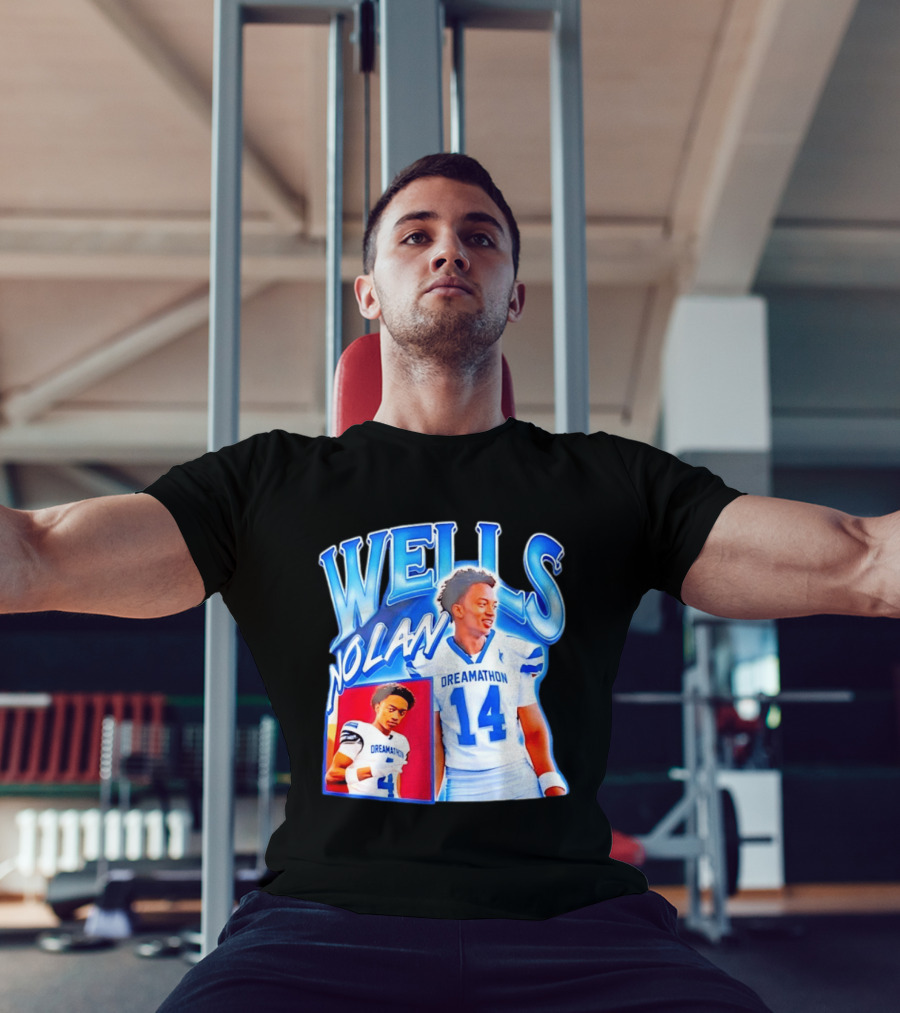 Nolan Wells Dreamathon 14 Blue Football Athletic T-Shirt