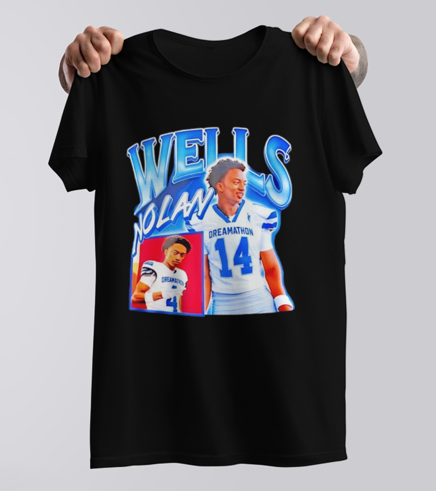 Nolan Wells Dreamathon 14 Blue Football Athletic T-Shirt
