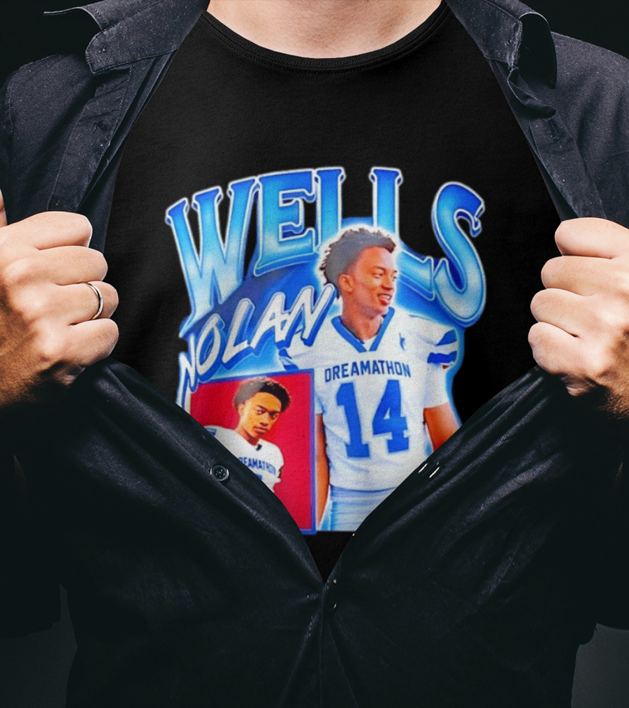 Nolan Wells Dreamathon 14 Blue Football Athletic T-Shirt