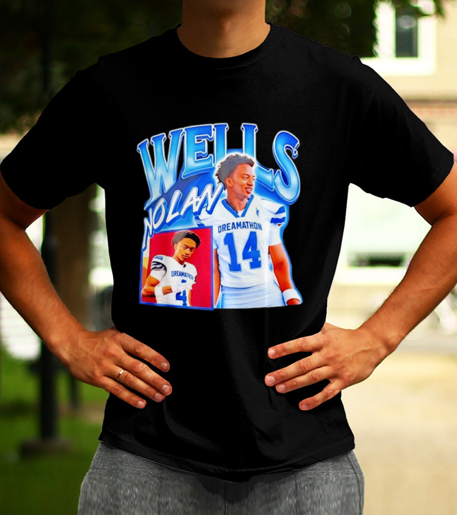 Nolan Wells Dreamathon 14 Blue Football Athletic T-Shirt