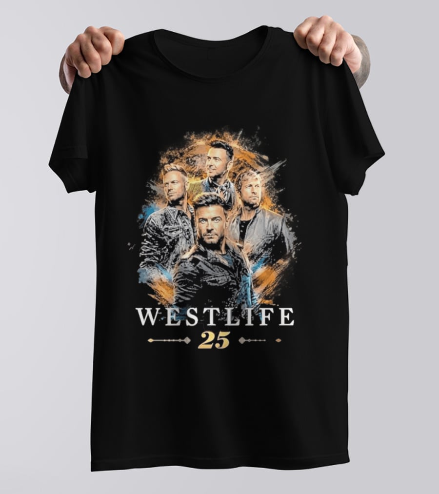 Westlife 25th Anniversary Tour 2026 Band Member Collage T-Shirt