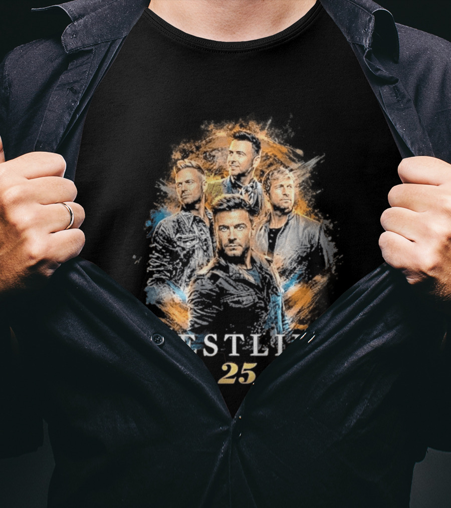 Westlife 25th Anniversary Tour 2026 Band Member Collage T-Shirt
