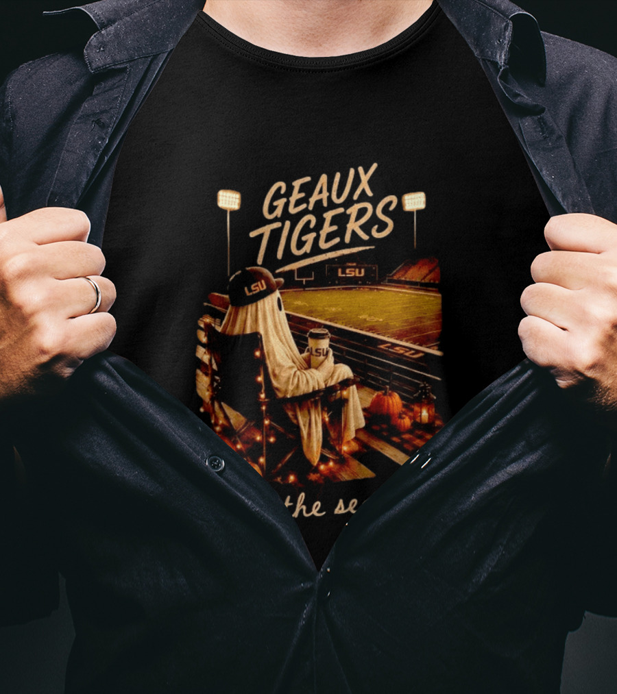 Geaux Tigers LSU Ghost Football 'Tis The Season T-Shirt