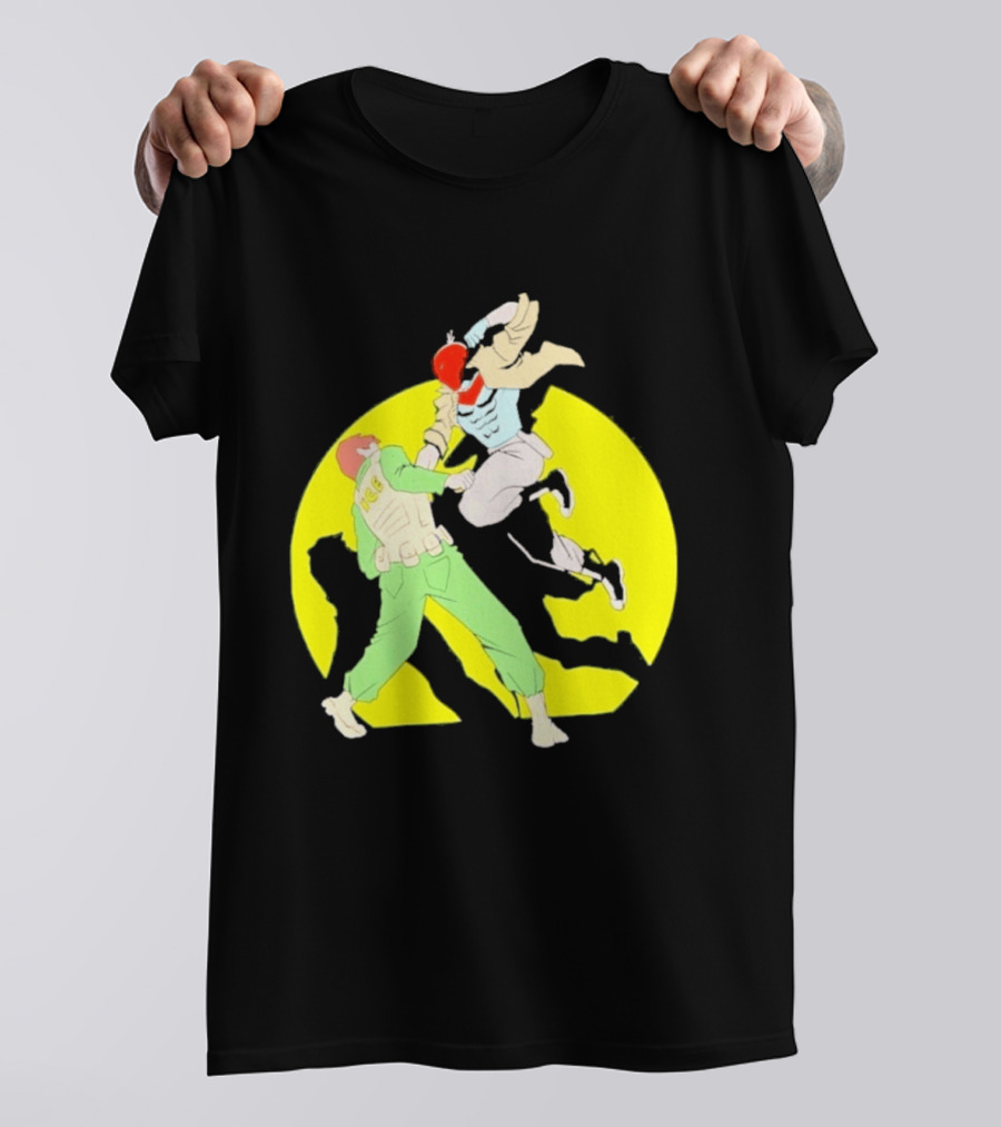 Red Hood Versus Ice Soldier Combat Action Scene T-Shirt