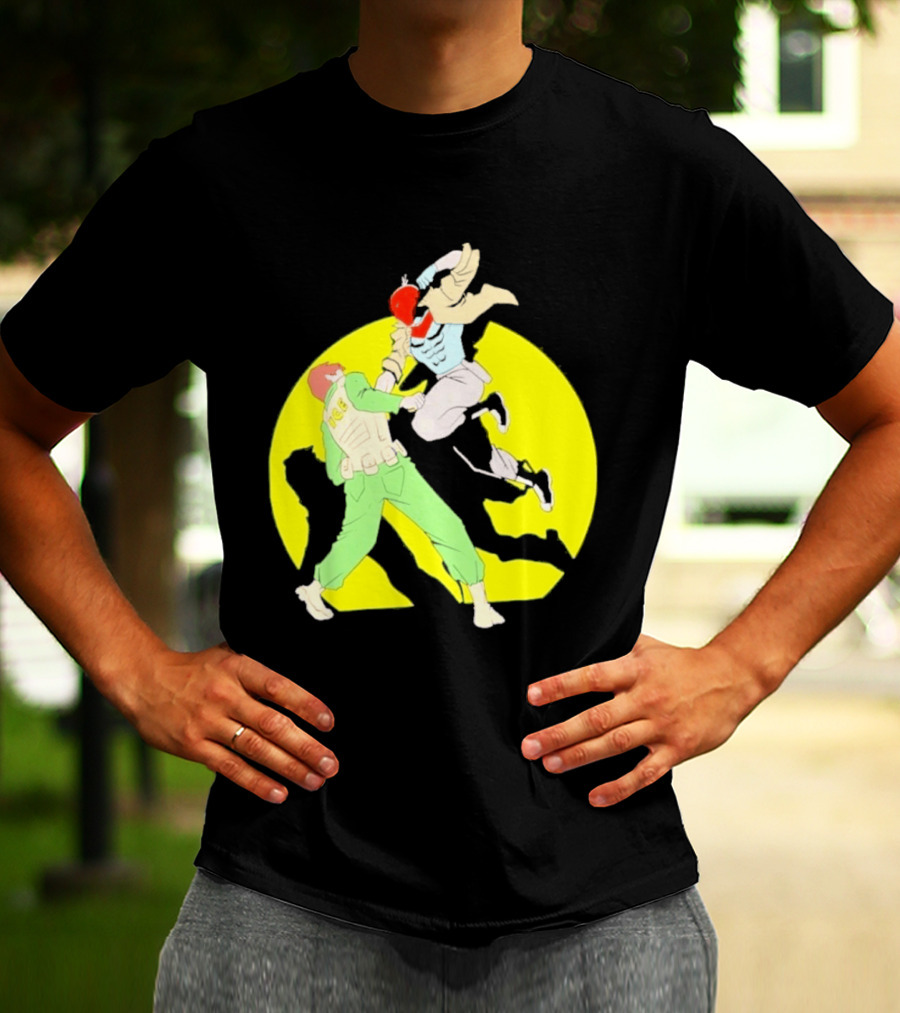Red Hood Versus Ice Soldier Combat Action Scene T-Shirt