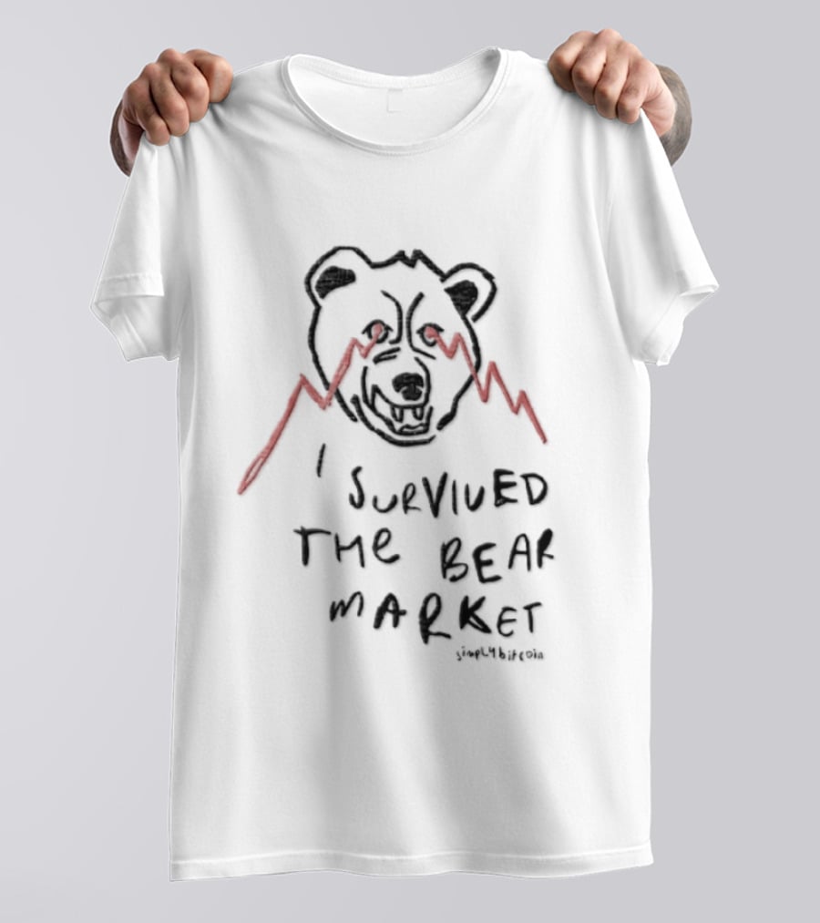 Bitcoin Bear Market Survivor SimplyBitcoin Cryptocurrency Bear T-Shirt