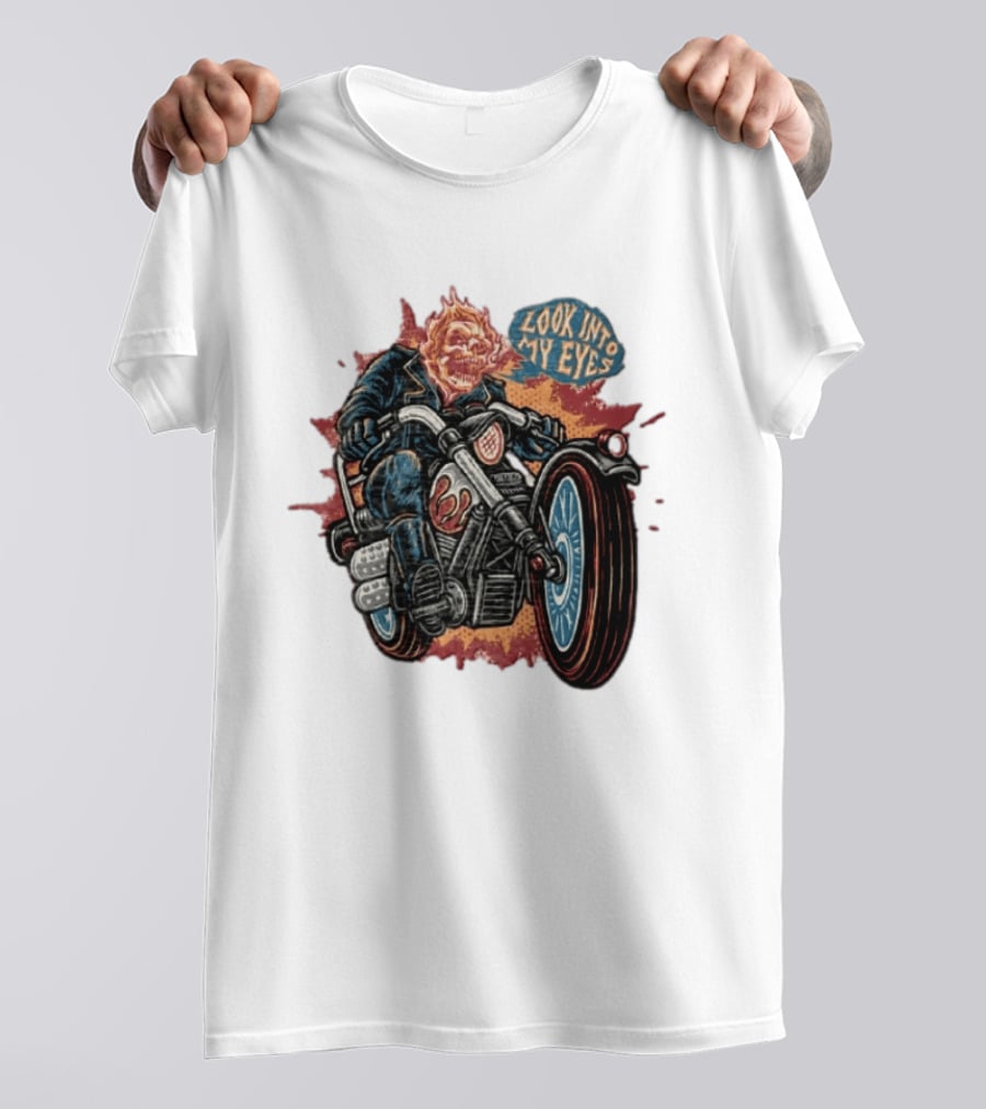 Ghost Rider Look Into My Eyes Marvel Comics Motorcycle Spirit Of Vengeance T-Shirt