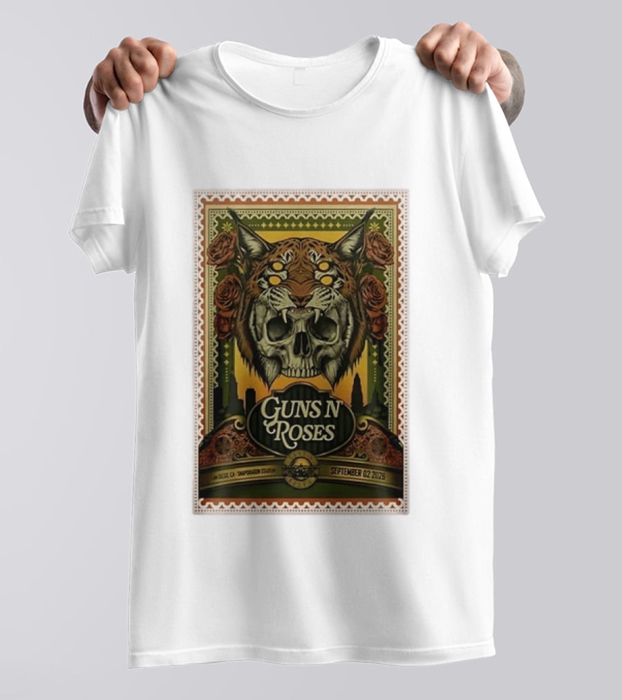 Guns N' Roses San Diego Snapdragon Stadium September 02 2026 Concert Skull And Jaguarr T-Shirt