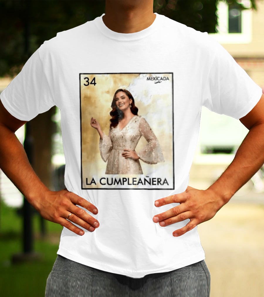Mexicada 34 La Cumpleañera Loteria Card Woman White Dress T-Shirt