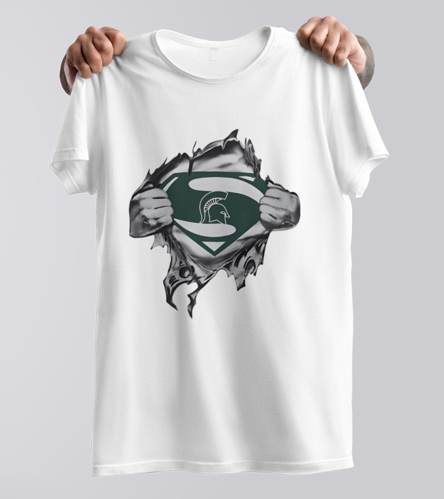 Michigan State Spartans Superman Logo NCAA Fan T-Shirt