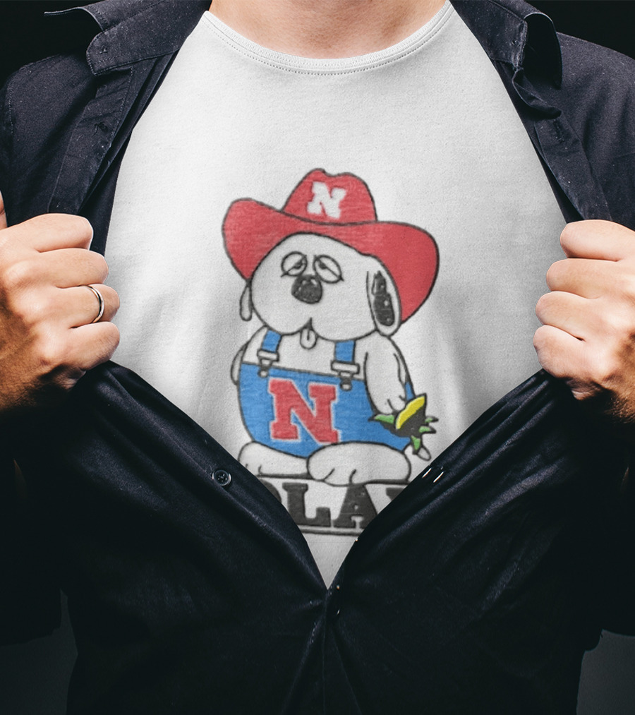 Olaf Nebraska Cornhuskers N Logo Cowboy Hat Cartoon T-Shirt