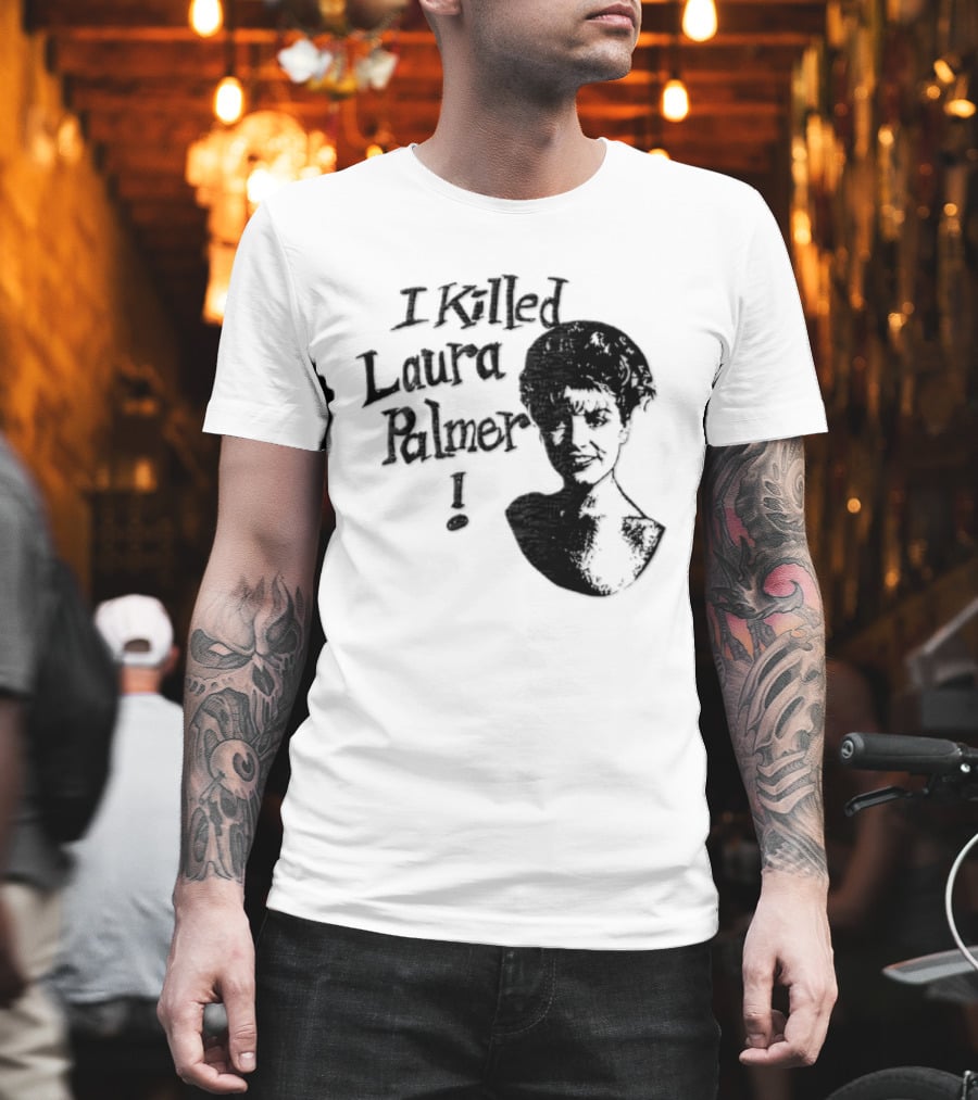 I Killed Laura Palmer Sheryl Lee High Contrast Bust Monochrome Stencil T-Shirt