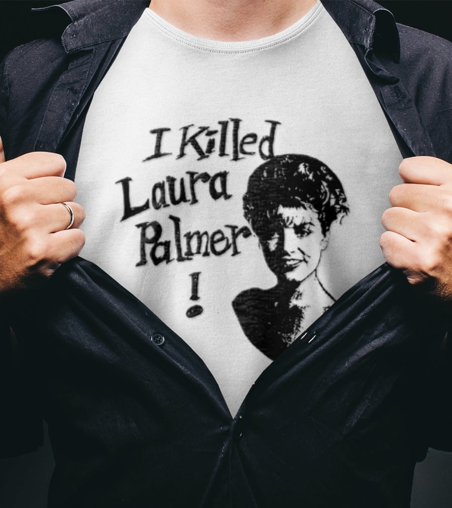 I Killed Laura Palmer Sheryl Lee High Contrast Bust Monochrome Stencil T-Shirt