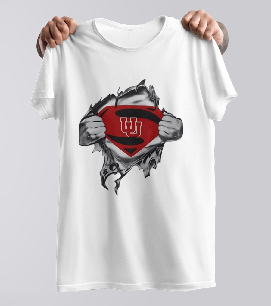 Utah Utes Superman Emblem College Football Fan Gear T-Shirt
