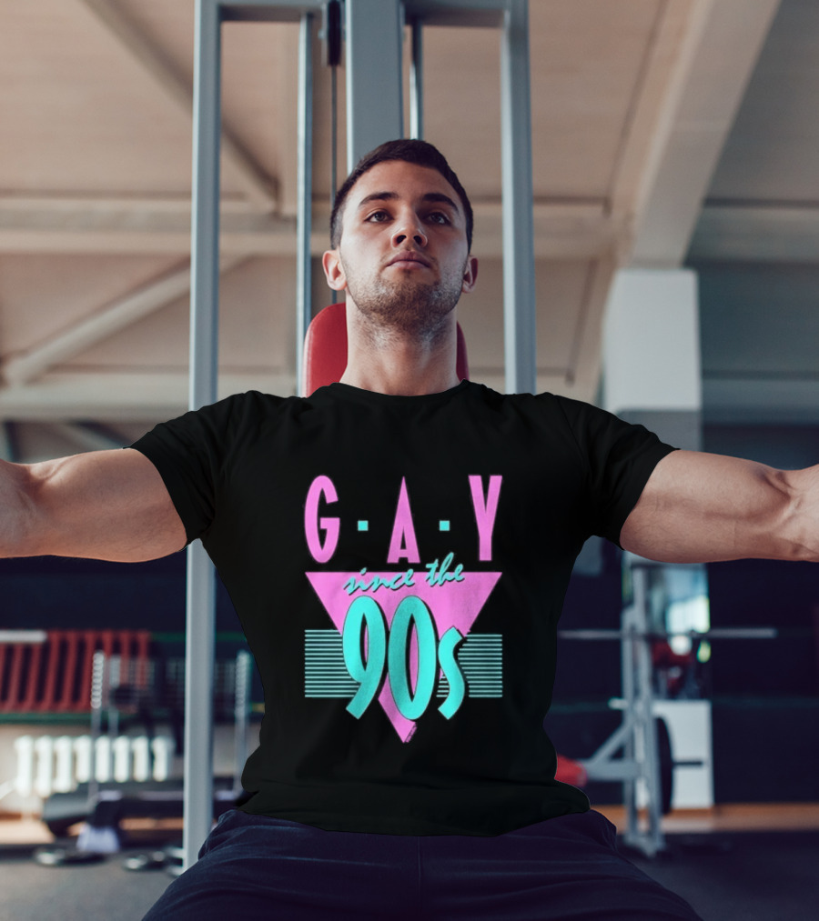 GAY Since The 90s Pink Triangle Retro Pride T-Shirt