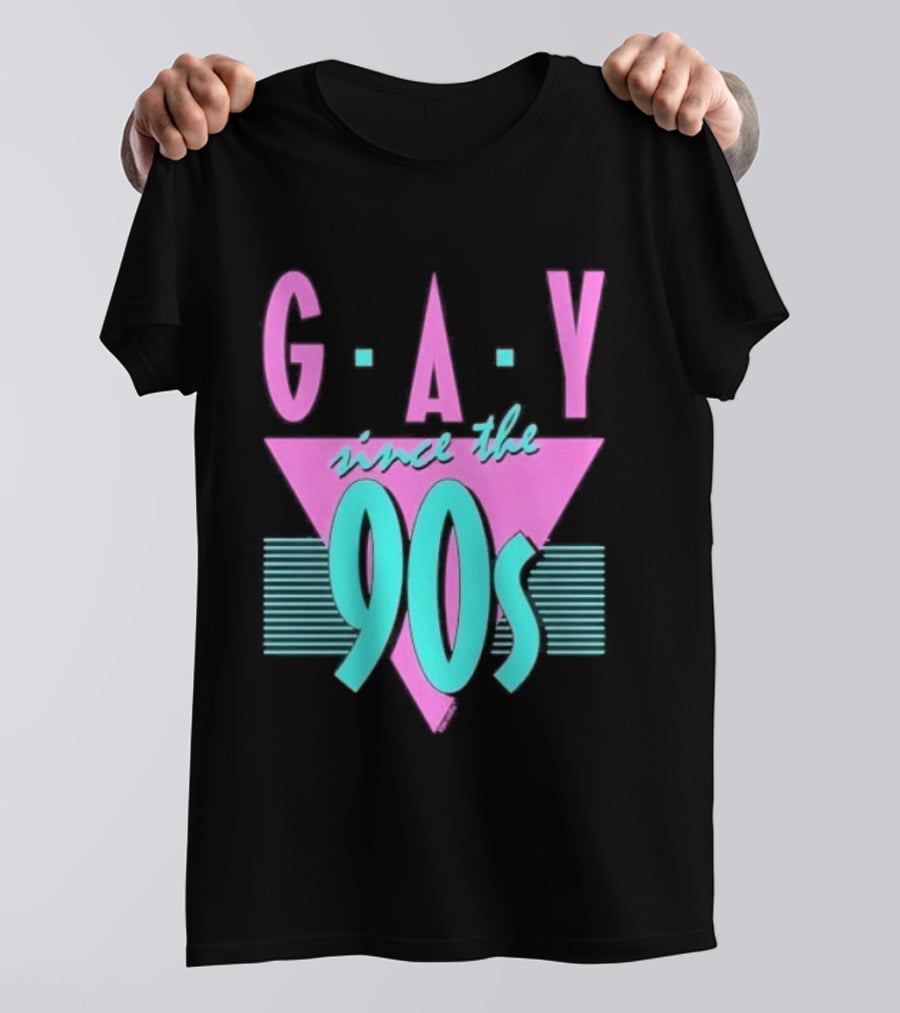 GAY Since The 90s Pink Triangle Retro Pride T-Shirt