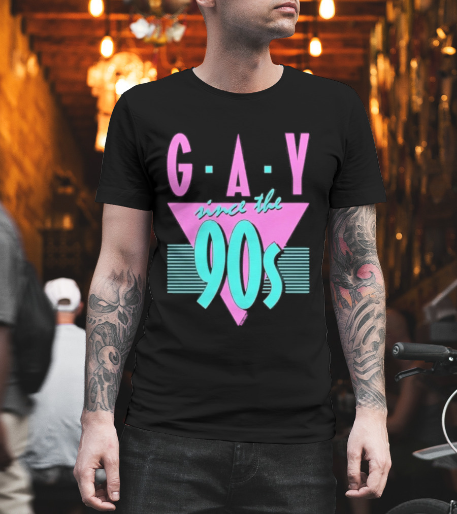 GAY Since The 90s Pink Triangle Retro Pride T-Shirt