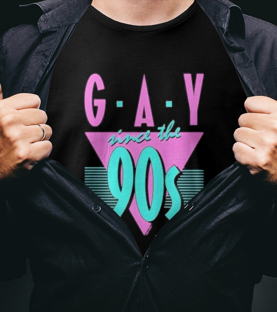 GAY Since The 90s Pink Triangle Retro Pride T-Shirt