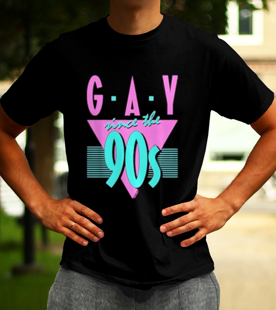 GAY Since The 90s Pink Triangle Retro Pride T-Shirt