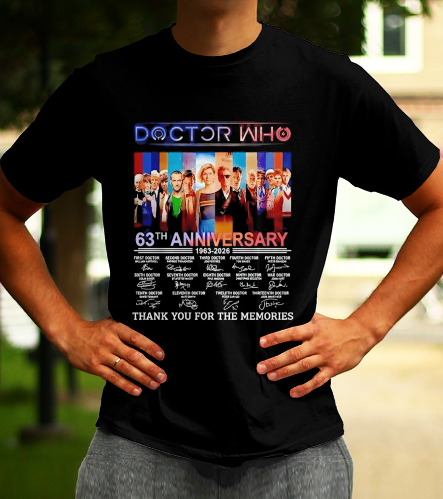 Doctor Who 63rd Anniversary 1963 2026 Thank You For The Memories T-Shirt
