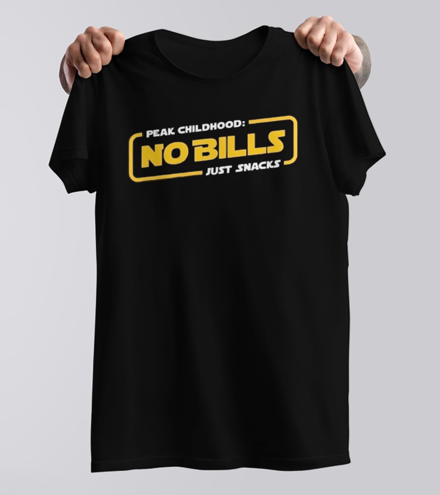 Peak Childhood No Bills Just Snacks Nostalgia T-Shirt