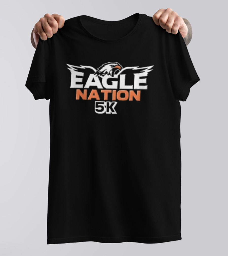 Eagle Nation 5k Screeching Feathered Bird Head Wings Spread T-Shirt