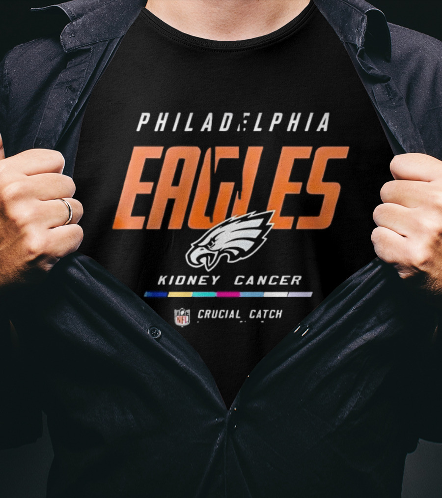 Philadelphia Eagles Crucial Catch Kidney Cancer Awareness NFL T-Shirt
