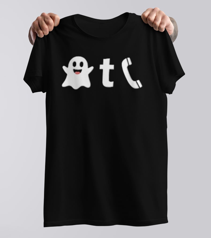 Ghost Emoji Phone Handset Icon White T-Shirt