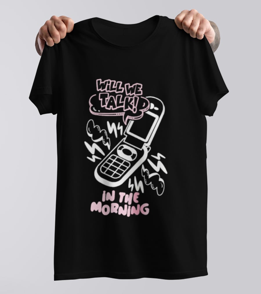 Will We Talk In The Morning Flip Phone Y2K Retro Pink Aesthetic T-Shirt