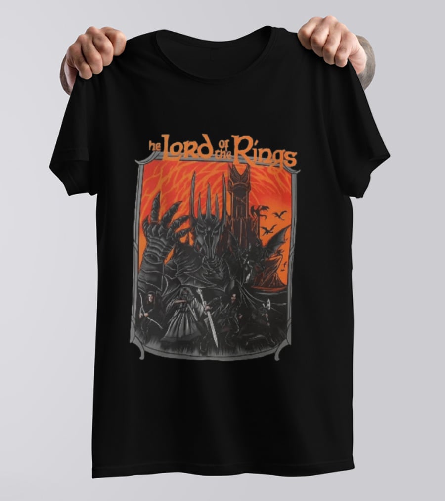 The Lord Of The Rings Sauron Aragorn Legolas Gandalf Gimli Fellowship Movie T-Shirt
