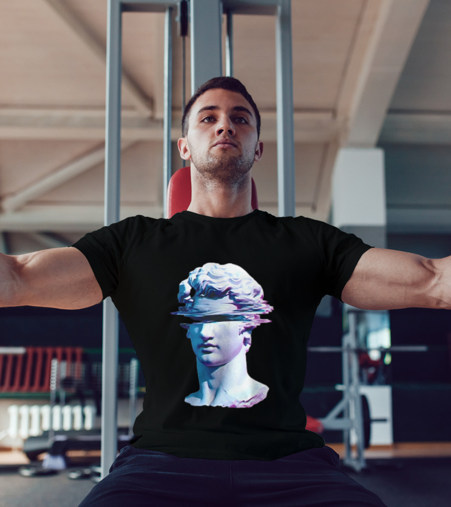 You Are Not Forgotten Classical Statue Bust Glitch Wave Distortion David Vaporwave Aesthetic T-Shirt