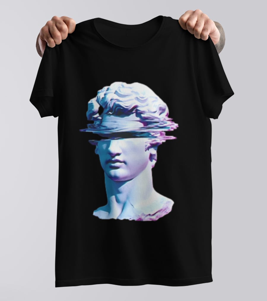 You Are Not Forgotten Classical Statue Bust Glitch Wave Distortion David Vaporwave Aesthetic T-Shirt
