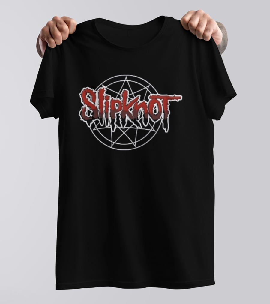 Slipknot Crimson Dripping Lettering With White Nonagram T-Shirt